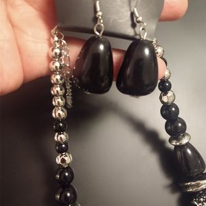 Paparazzi Black & Silver (Chunky) Necklace & Earrings